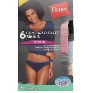 Hanes Women Underwear Seamless Flex Fit Tagless Bikini 6-Pack